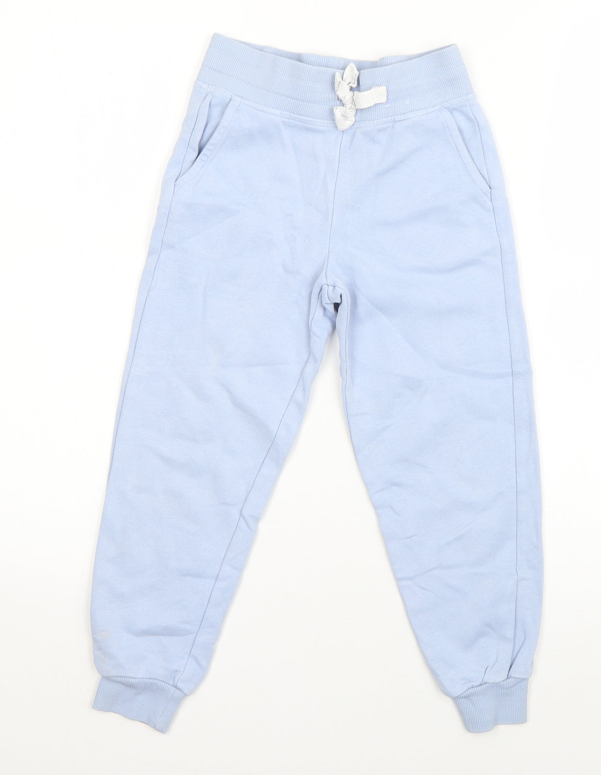 George Girls Blue  Cotton Jogger Trousers Size 6-7 Years  Regular Drawstring