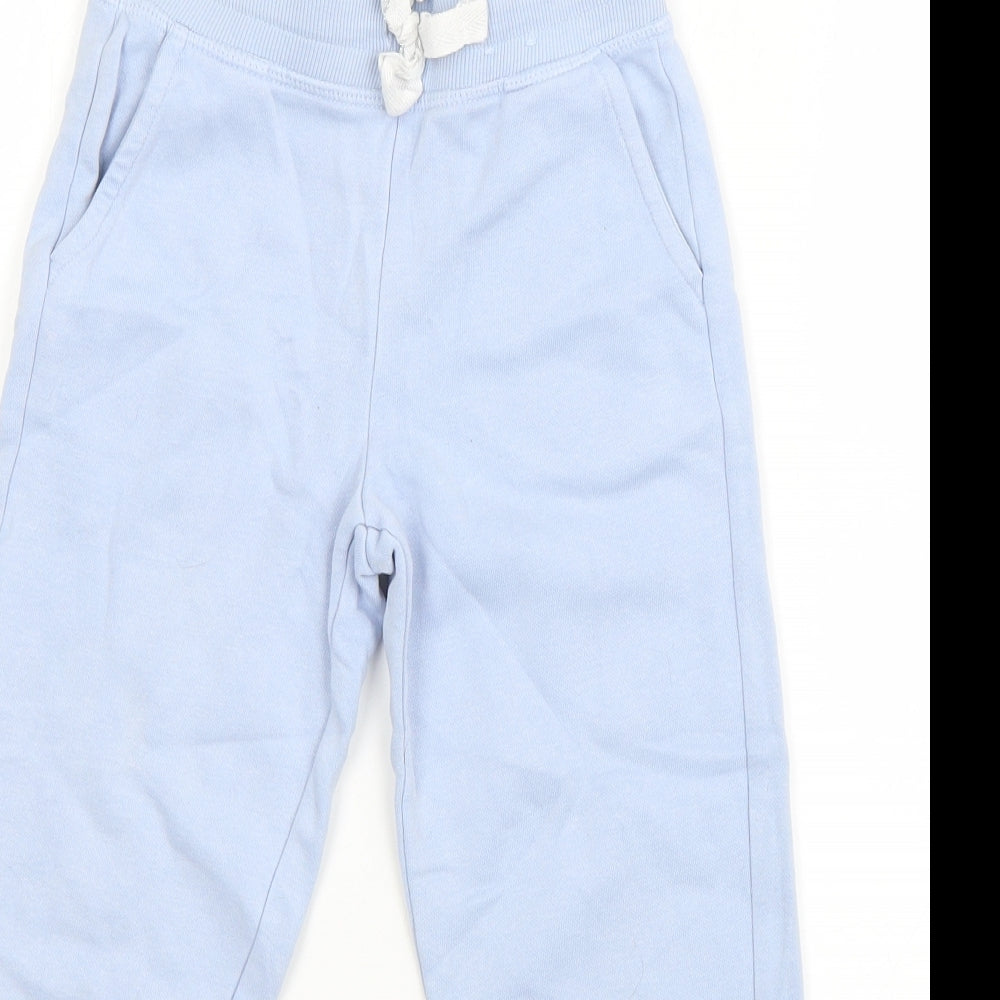 George Girls Blue  Cotton Jogger Trousers Size 6-7 Years  Regular Drawstring