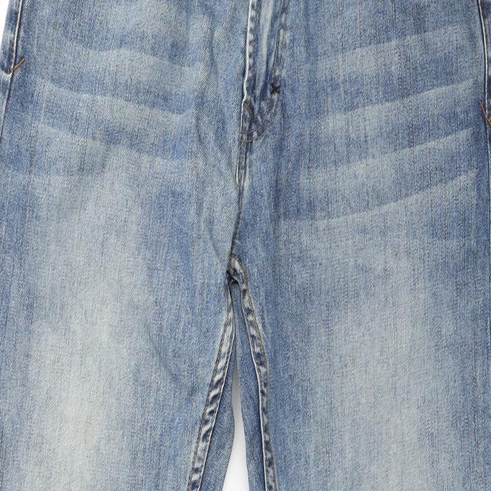 Firetrap Mens Blue  Cotton Straight Jeans Size 30 in L28 in Regular Button