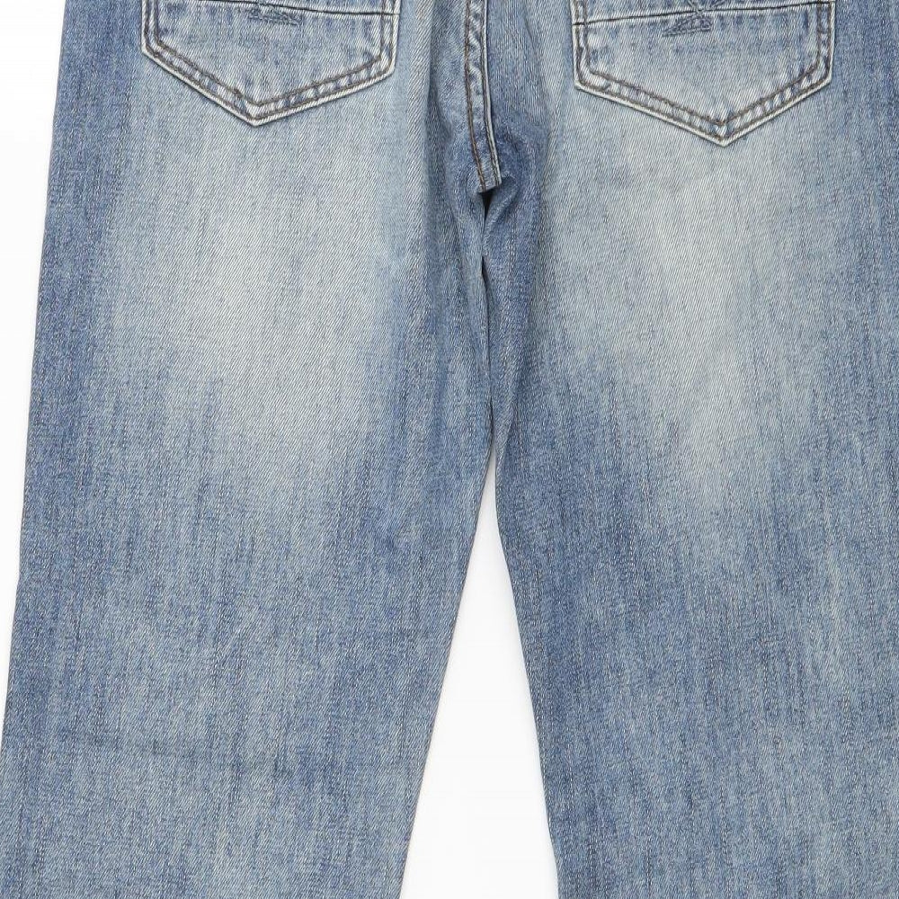 Firetrap Mens Blue  Cotton Straight Jeans Size 30 in L28 in Regular Button