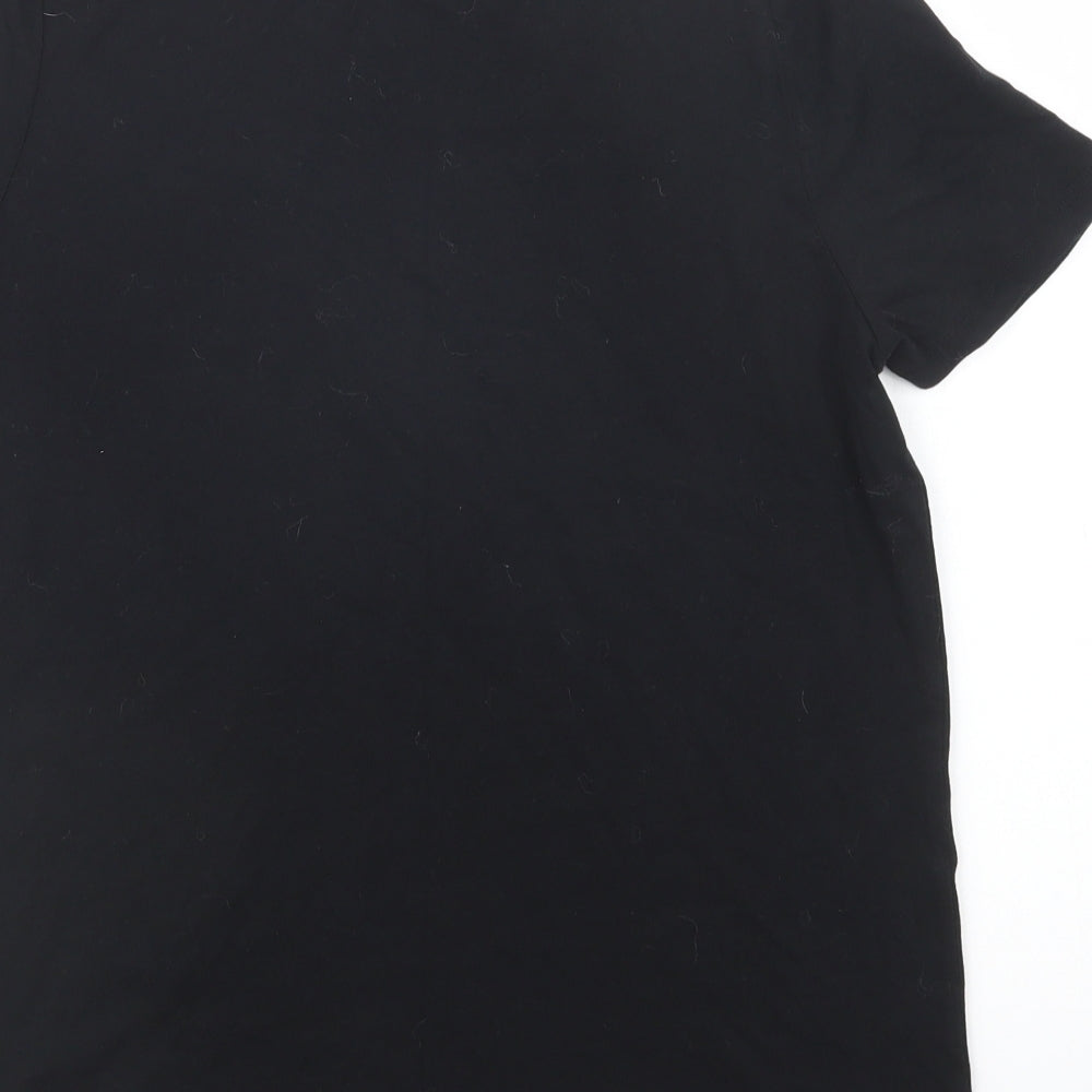 New Look Womens Black  Cotton Basic T-Shirt Size 14 Crew Neck - Bees