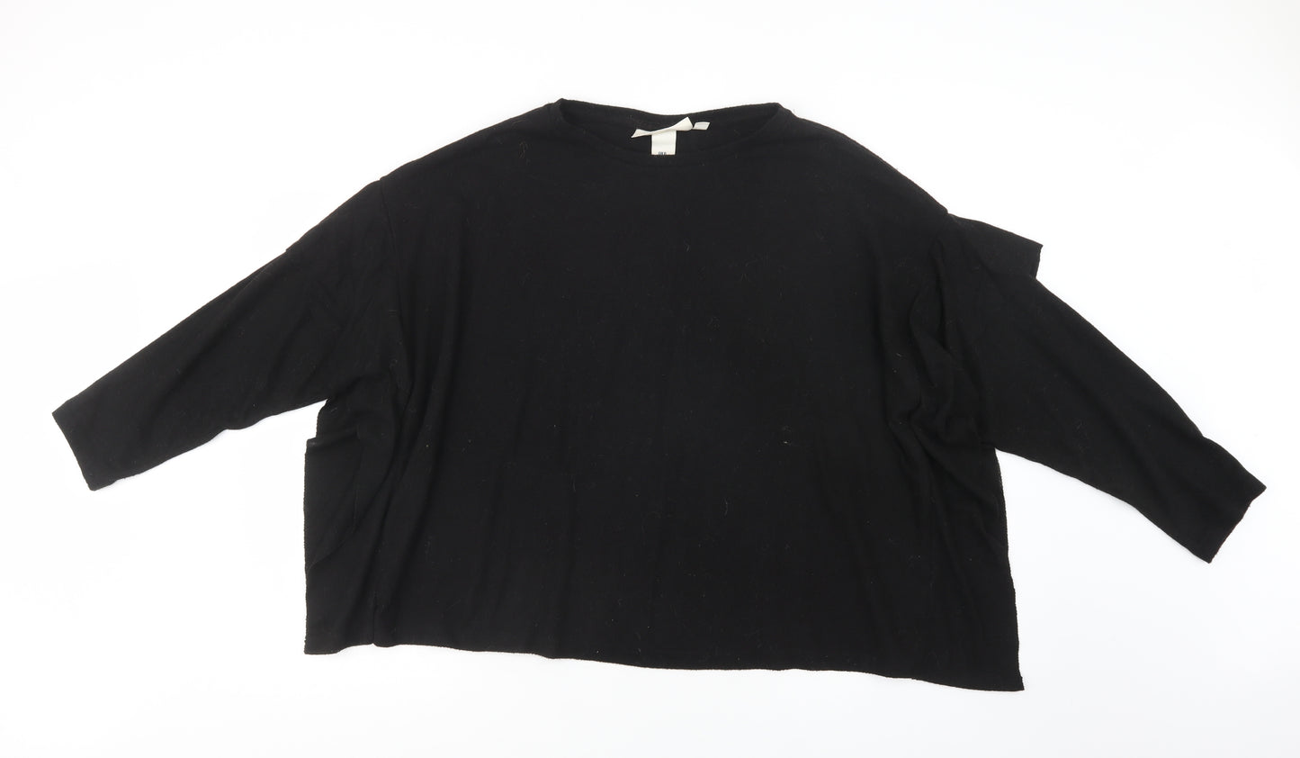 H&M Womens Black Crew Neck  Viscose Pullover Jumper Size XL