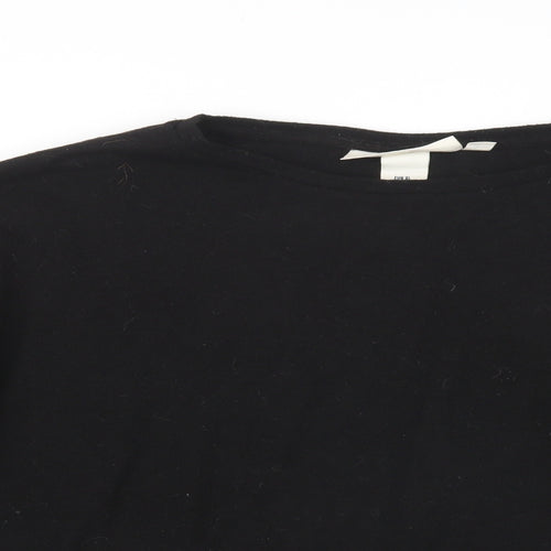 H&M Womens Black Crew Neck  Viscose Pullover Jumper Size XL