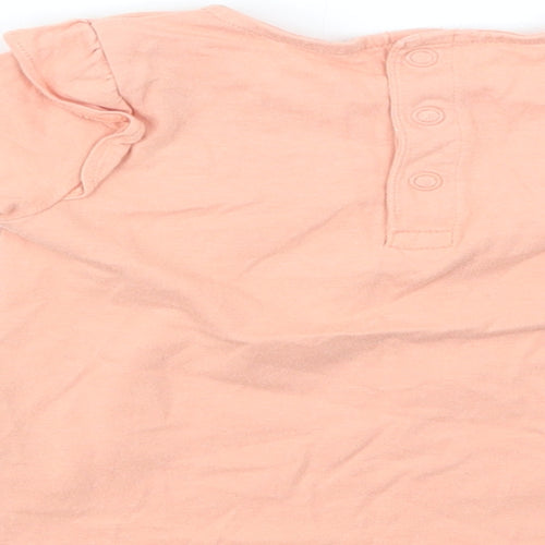 TU Baby Pink  Cotton Basic Blouse Size 9-12 Months Crew Neck Snap