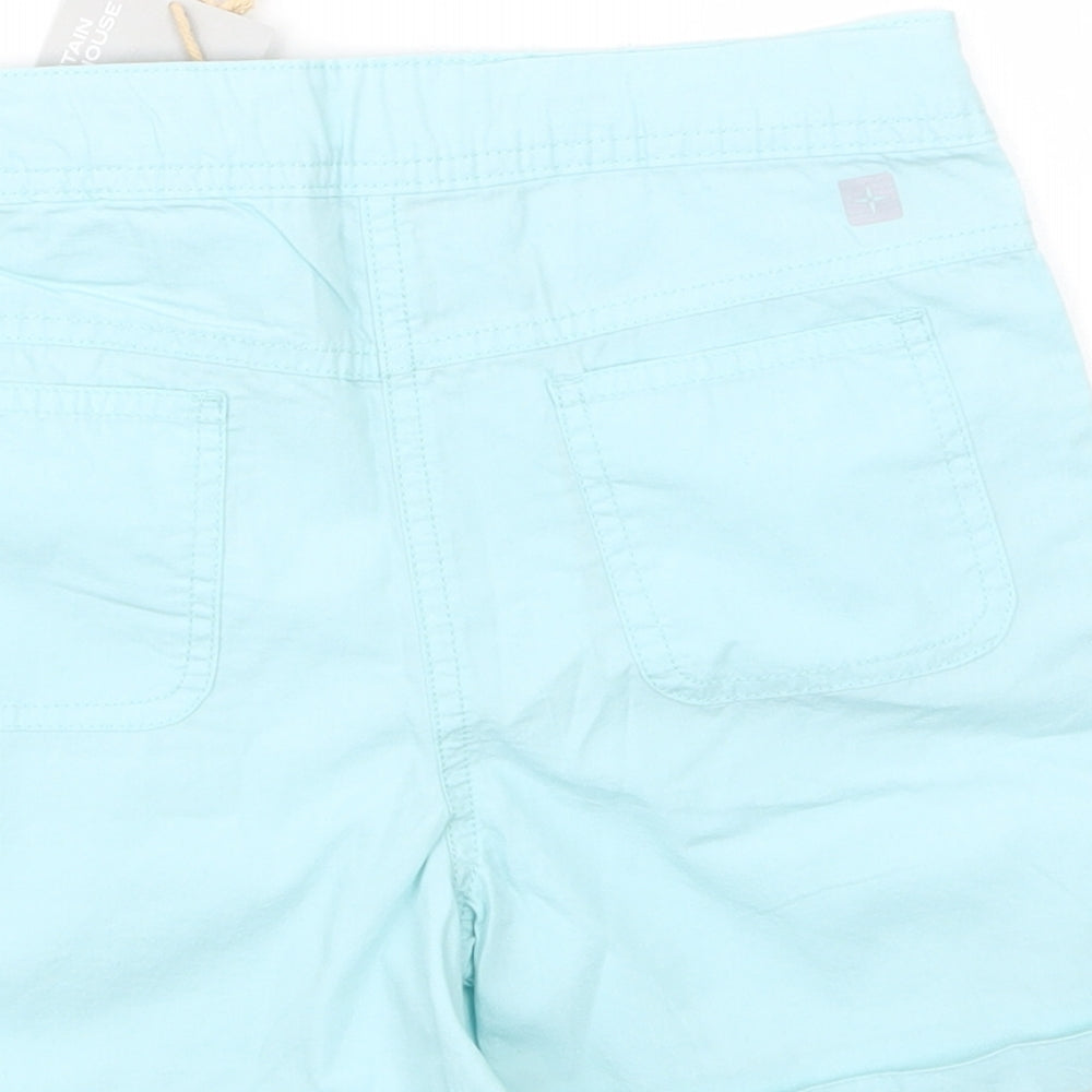 Mountain Warehouse Girls Blue  Cotton Cargo Shorts Size 7-8 Years  Regular Buckle