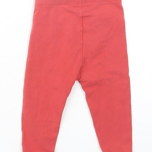 Mothercare Baby Red  Cotton Jogger Leggings Size 9-12 Months