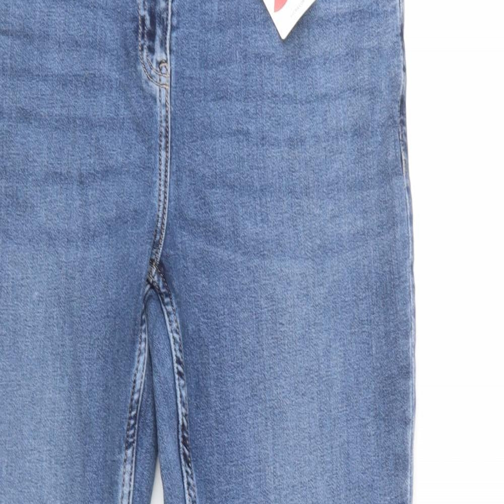 NEXT Womens Blue  Cotton Skinny Jeans Size 14 L32 in Regular Button