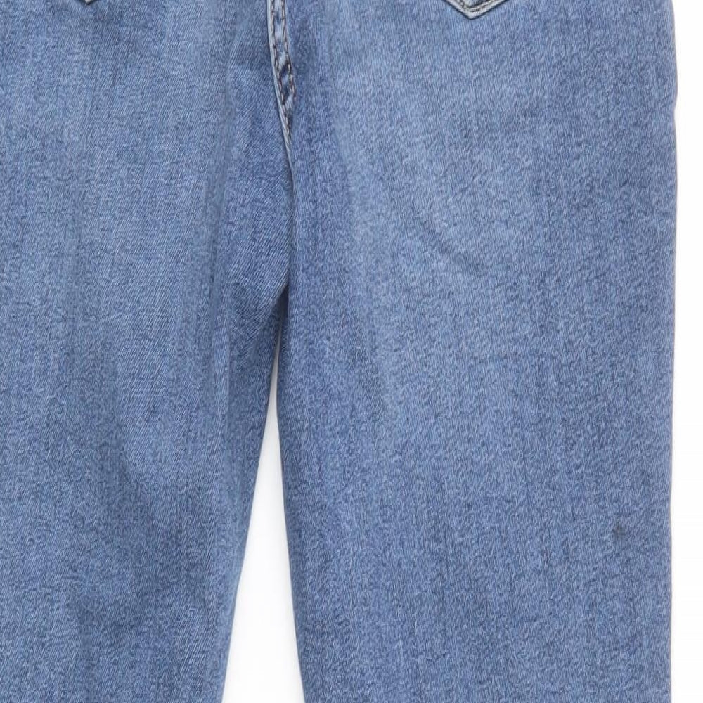 NEXT Womens Blue  Cotton Skinny Jeans Size 14 L32 in Regular Button
