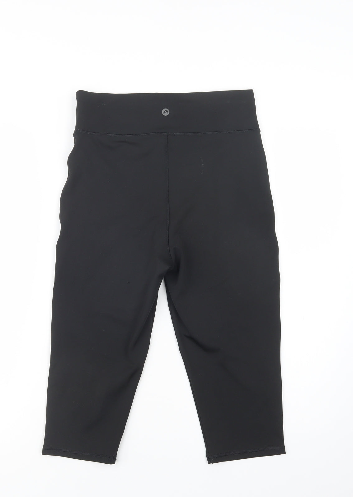 F&F Womens Black  Polyester Cropped Leggings Size 12 L19 in Regular
