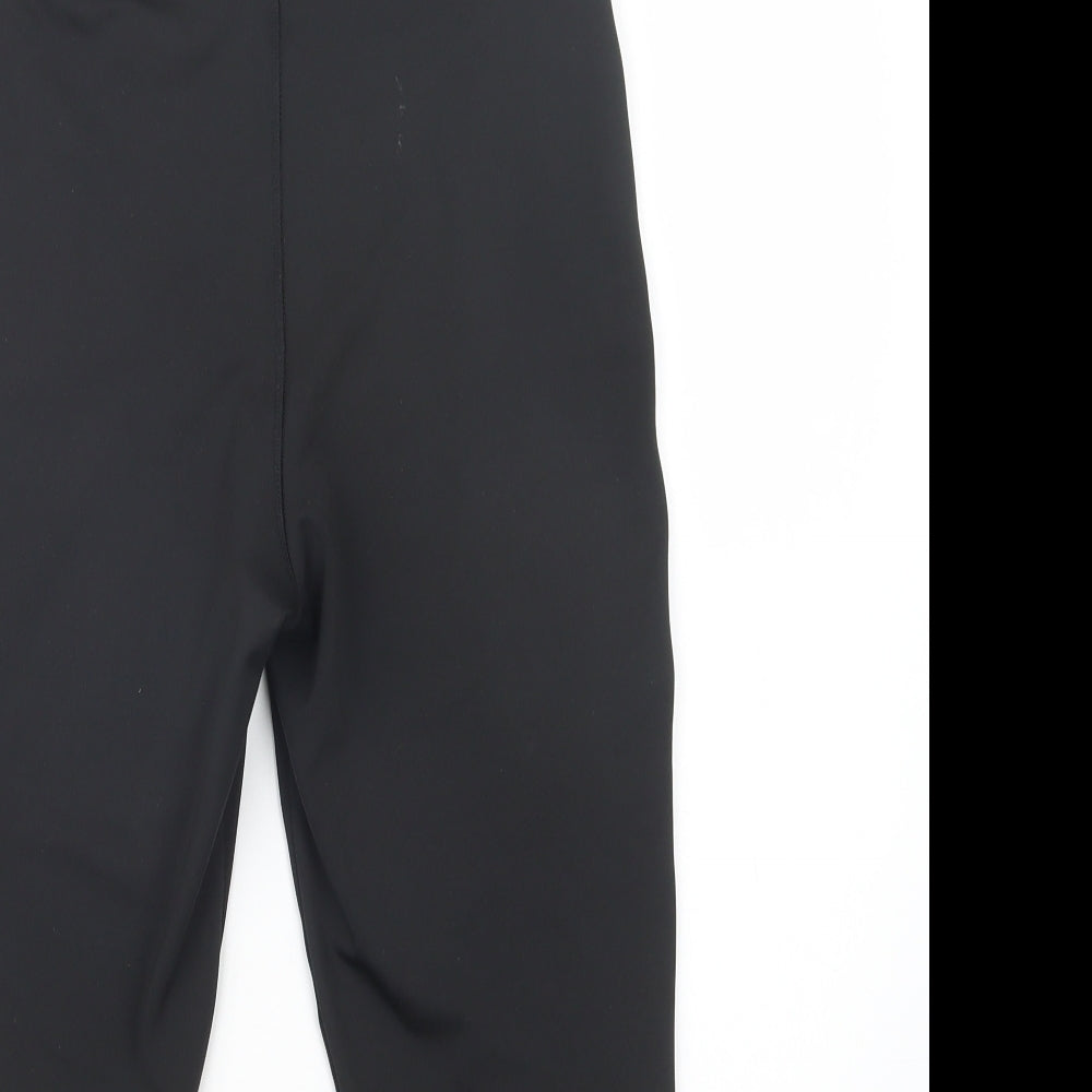 F&F Womens Black  Polyester Cropped Leggings Size 12 L19 in Regular