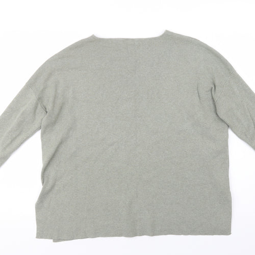 Only Womens Green V-Neck  Viscose Pullover Jumper Size S