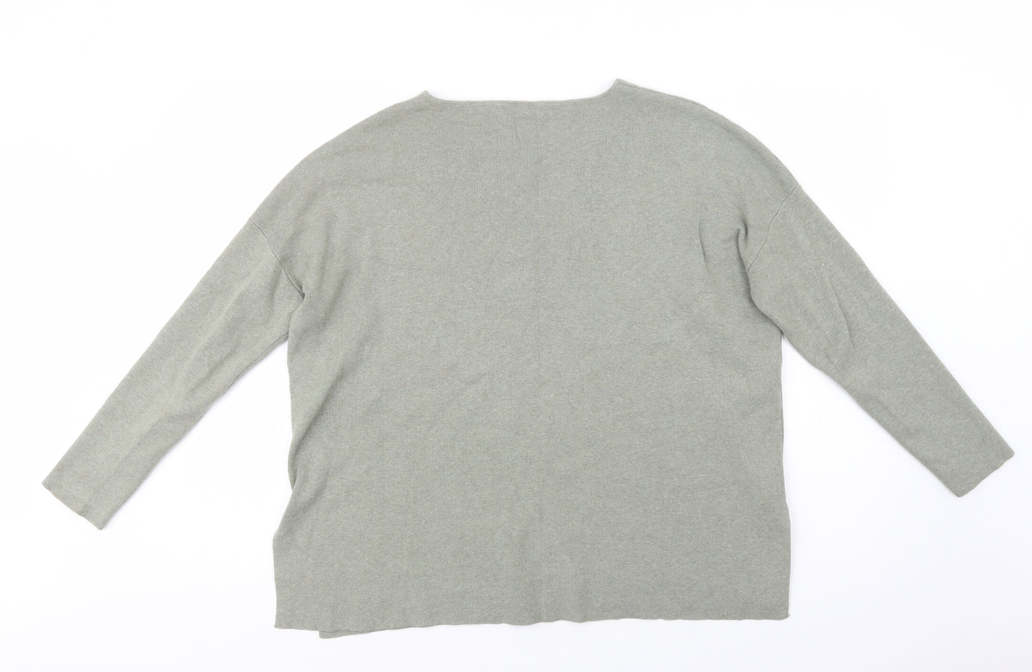 Only Womens Green V-Neck  Viscose Pullover Jumper Size S