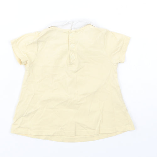 TU Baby Yellow  Cotton Basic Blouse Size 9-12 Months Collared Snap