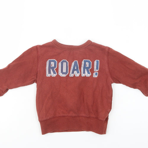 NEXT Baby Brown  Cotton Pullover Jumper Size 9-12 Months   - Roar