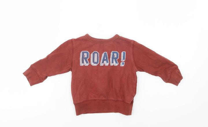 NEXT Baby Brown  Cotton Pullover Jumper Size 9-12 Months   - Roar
