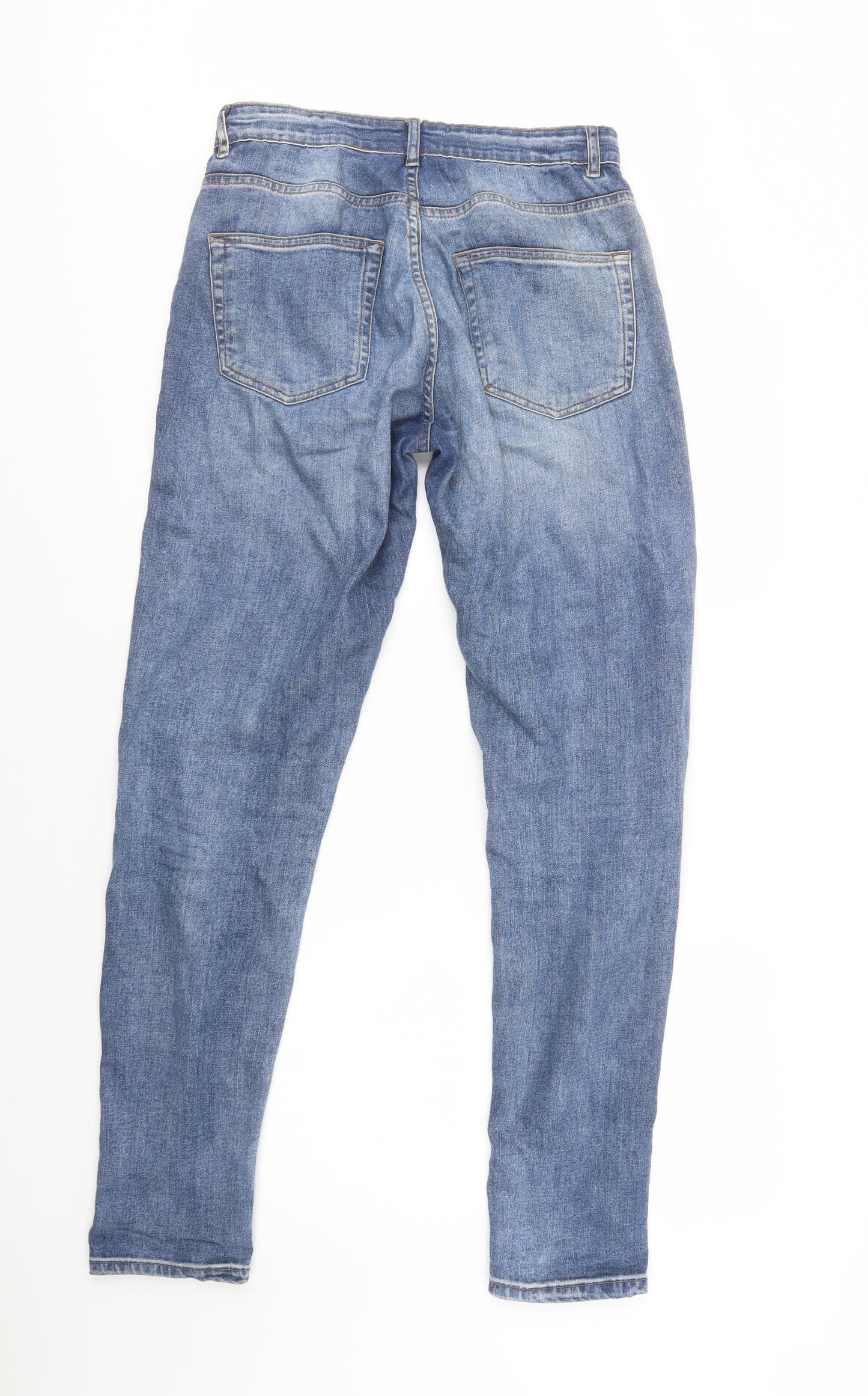 NEXT Mens Blue  Cotton Skinny Jeans Size 28 L32 in Regular Button