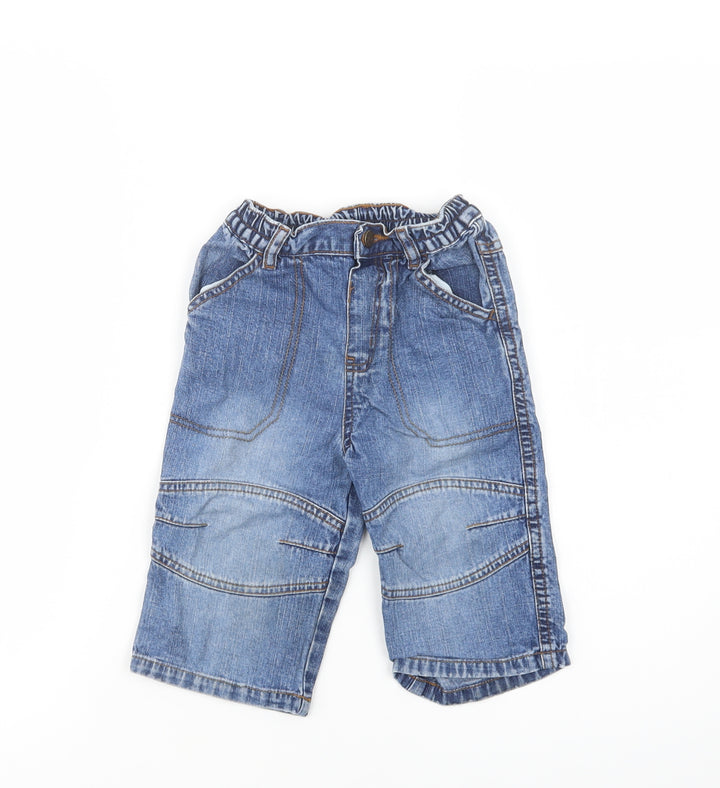 Cherokee Baby Blue Cotton Jogger Jeans Size 9-12 Months Button