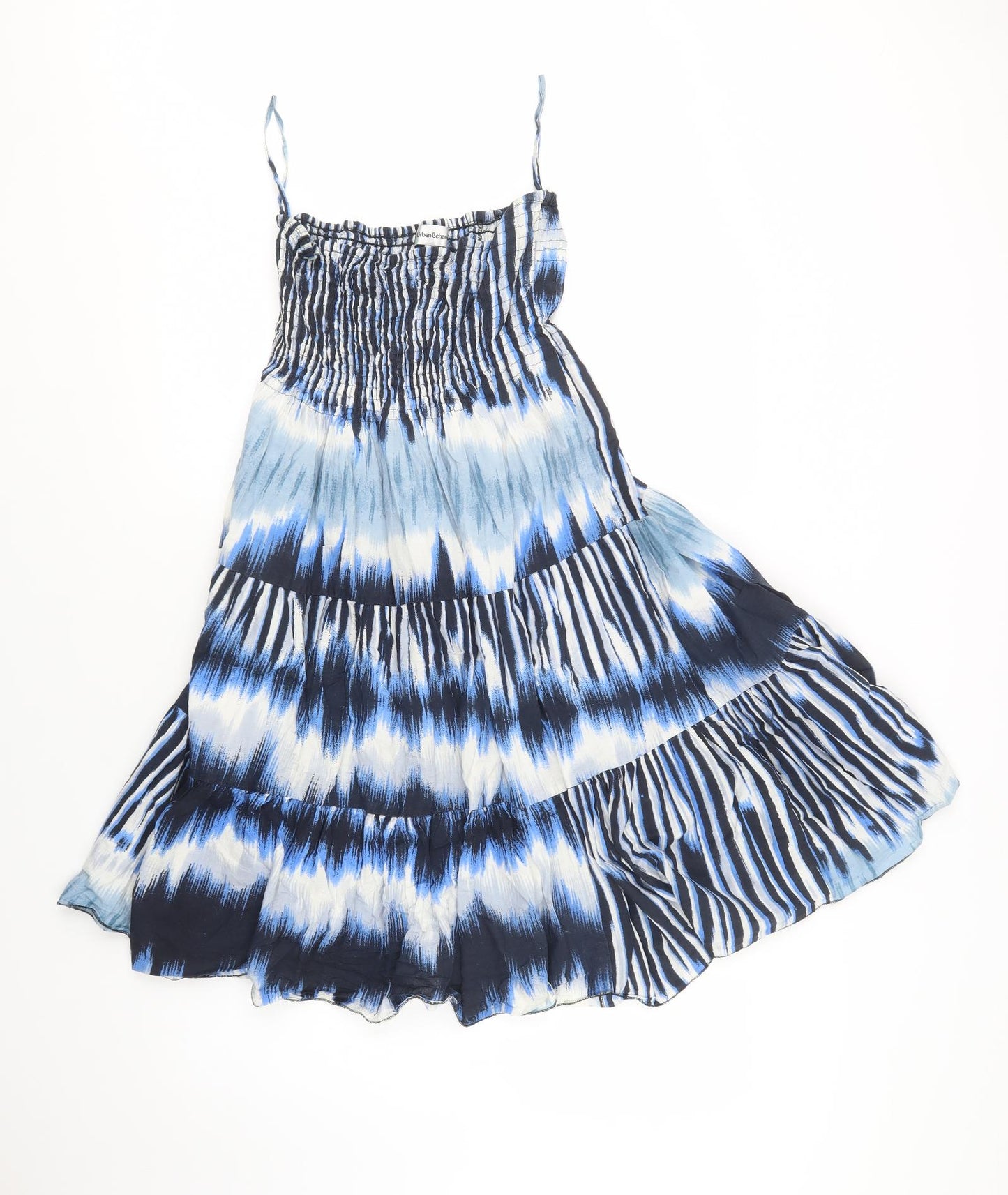 Urban Behavior Womens Blue Geometric Cotton Fit & Flare  Size 8  Square Neck