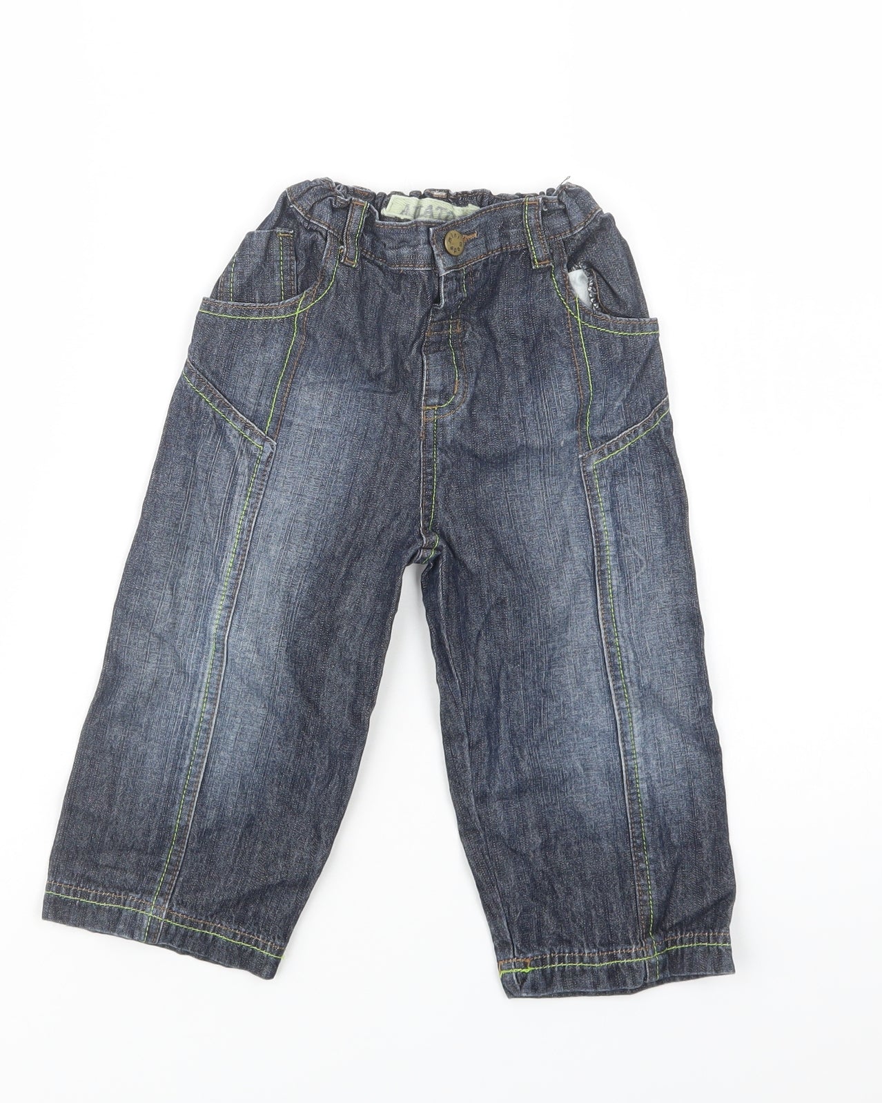Mini Mode Baby Blue  Cotton Jogger Jeans Size 18-24 Months  Button
