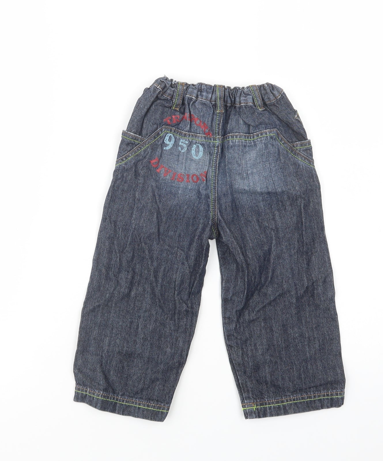 Mini Mode Baby Blue  Cotton Jogger Jeans Size 18-24 Months  Button