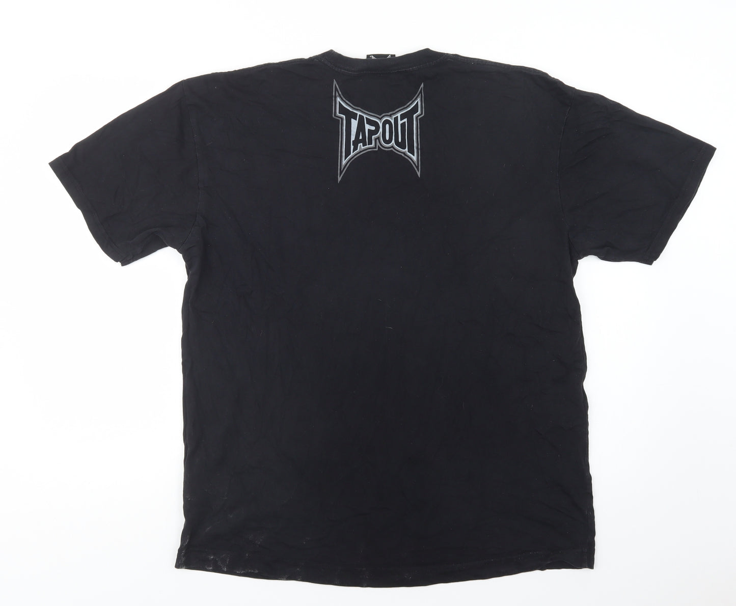 Tapout Mens Black  Cotton  T-Shirt Size XL Crew Neck