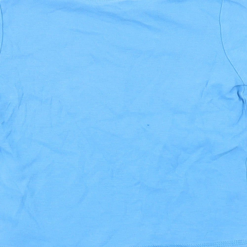 George Boys Blue  Cotton Basic T-Shirt Size 3-4 Years Crew Neck  - Shark