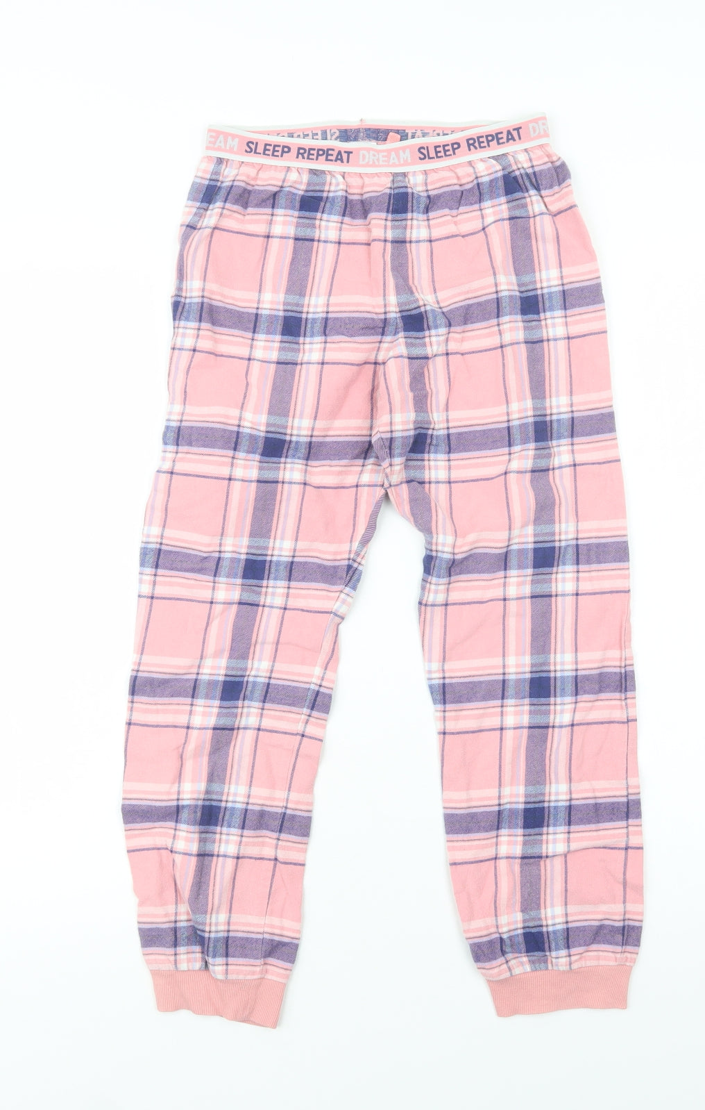 NEXT Girls Pink Check Cotton  Pyjama Pants Size 10 Years
