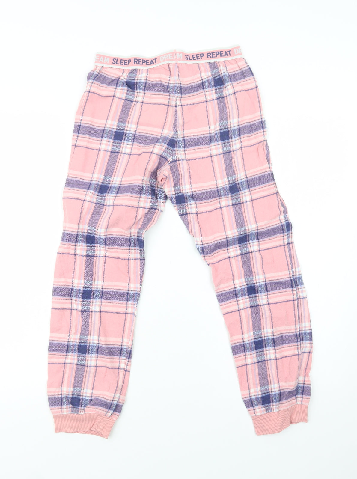 NEXT Girls Pink Check Cotton  Pyjama Pants Size 10 Years
