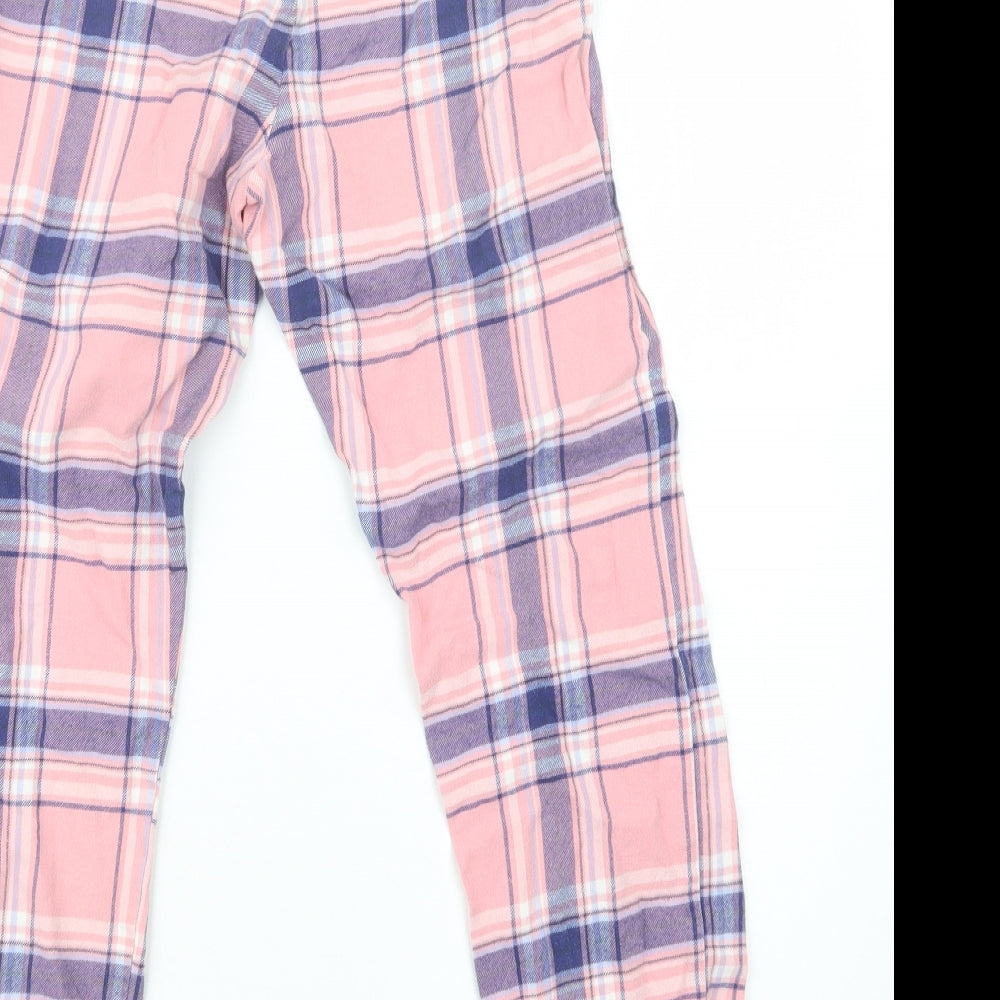 NEXT Girls Pink Check Cotton  Pyjama Pants Size 10 Years