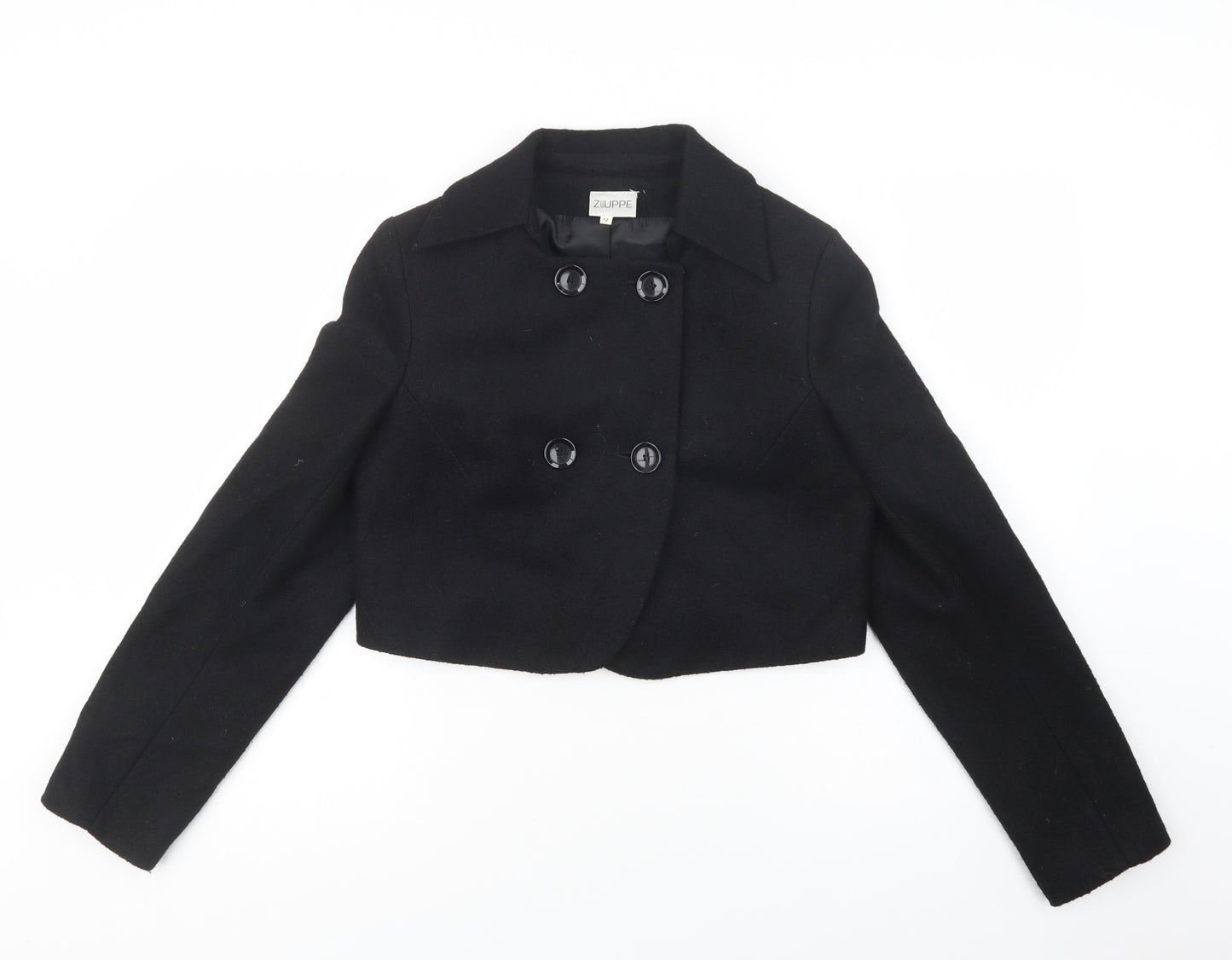 Ziuppe Womens Black   Kimono Blazer Size 12  Button