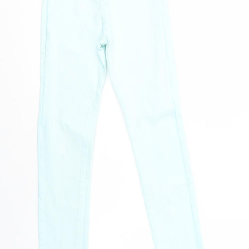 Candy Couture Girls Green  Cotton Skinny Jeans Size 13 Years  Regular Button
