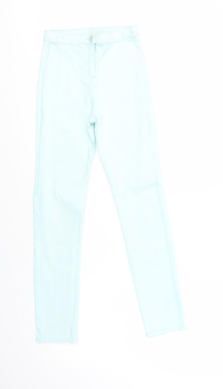 Candy Couture Girls Green Cotton Skinny Jeans Size 13 Years Regular Button