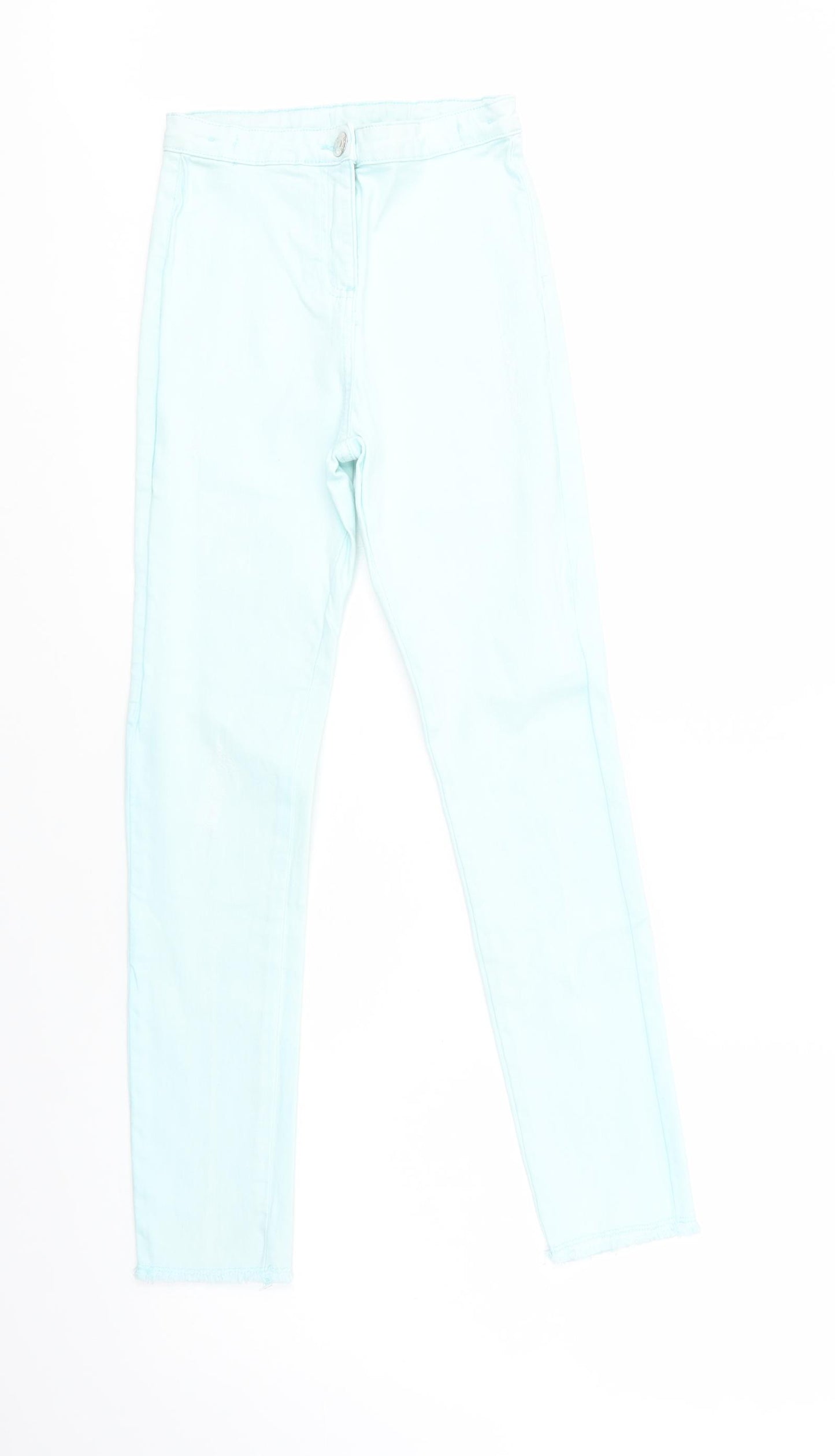 Candy Couture Girls Green  Cotton Skinny Jeans Size 13 Years  Regular Button