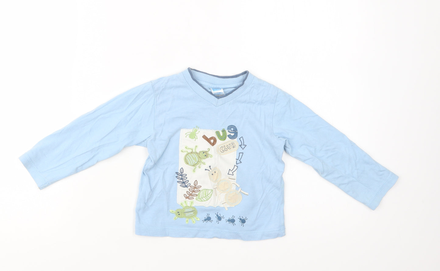 Adams Kids Baby Blue  Cotton Basic Blouse Size 18-24 Months Crew Neck