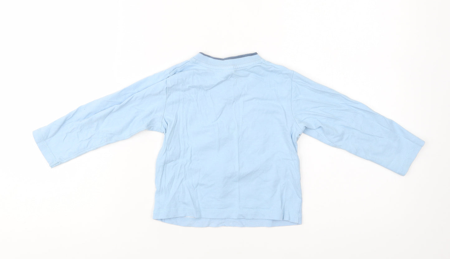 Adams Kids Baby Blue  Cotton Basic Blouse Size 18-24 Months Crew Neck