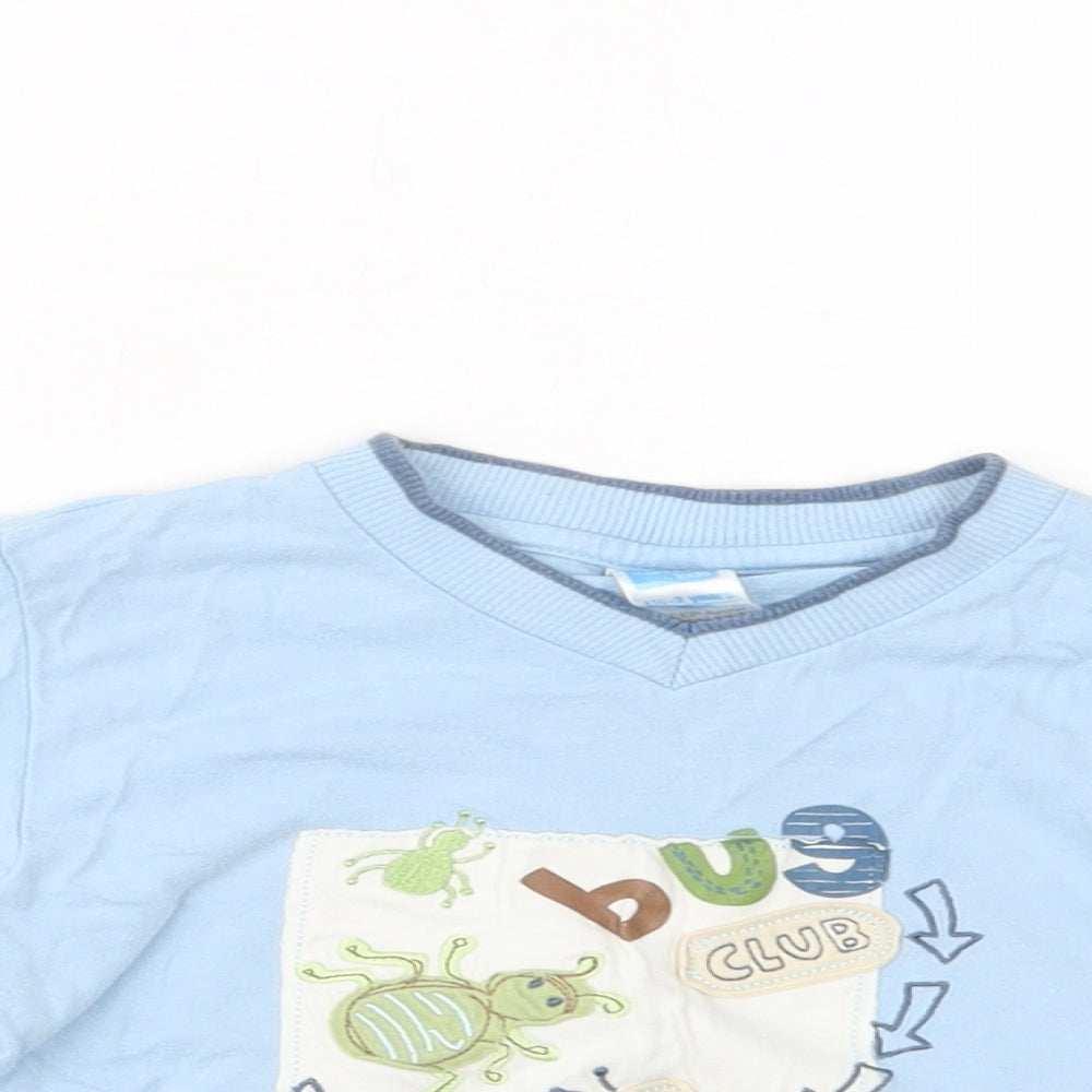 Adams Kids Baby Blue  Cotton Basic Blouse Size 18-24 Months Crew Neck