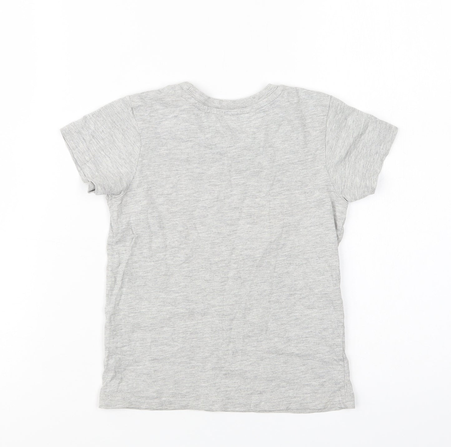 Matalan Girls Grey  Cotton Basic T-Shirt Size 3-4 Years Crew Neck  - Sloth