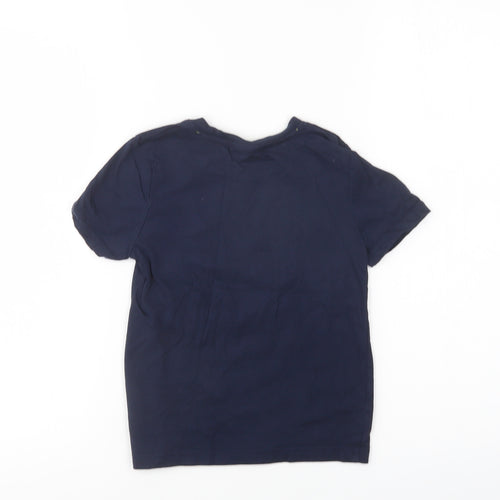 F&F Boys Blue  Cotton Basic T-Shirt Size 4-5 Years Crew Neck  - Player