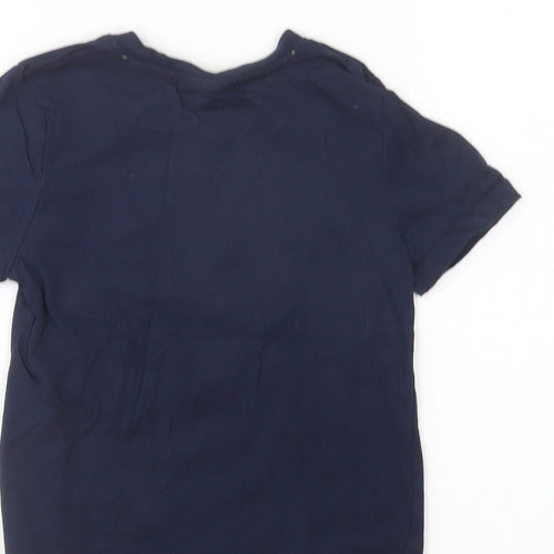 F&F Boys Blue  Cotton Basic T-Shirt Size 4-5 Years Crew Neck  - Player