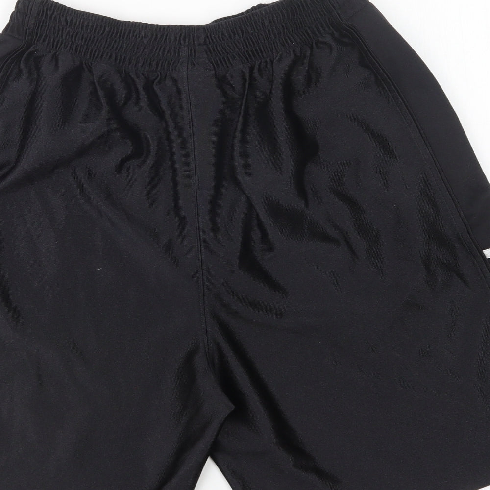 adidas Mens Black Striped Polyester Sweat Shorts Size L L8 in Regular