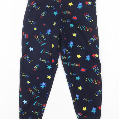 Lily & Dan Girls Blue Geometric Polyester  Pyjama Pants Size 3-4 Years   - Star Print