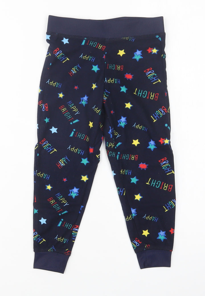 Lily & Dan Girls Blue Geometric Polyester  Pyjama Pants Size 3-4 Years   - Star Print
