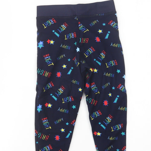 Lily & Dan Girls Blue Geometric Polyester  Pyjama Pants Size 3-4 Years   - Star Print