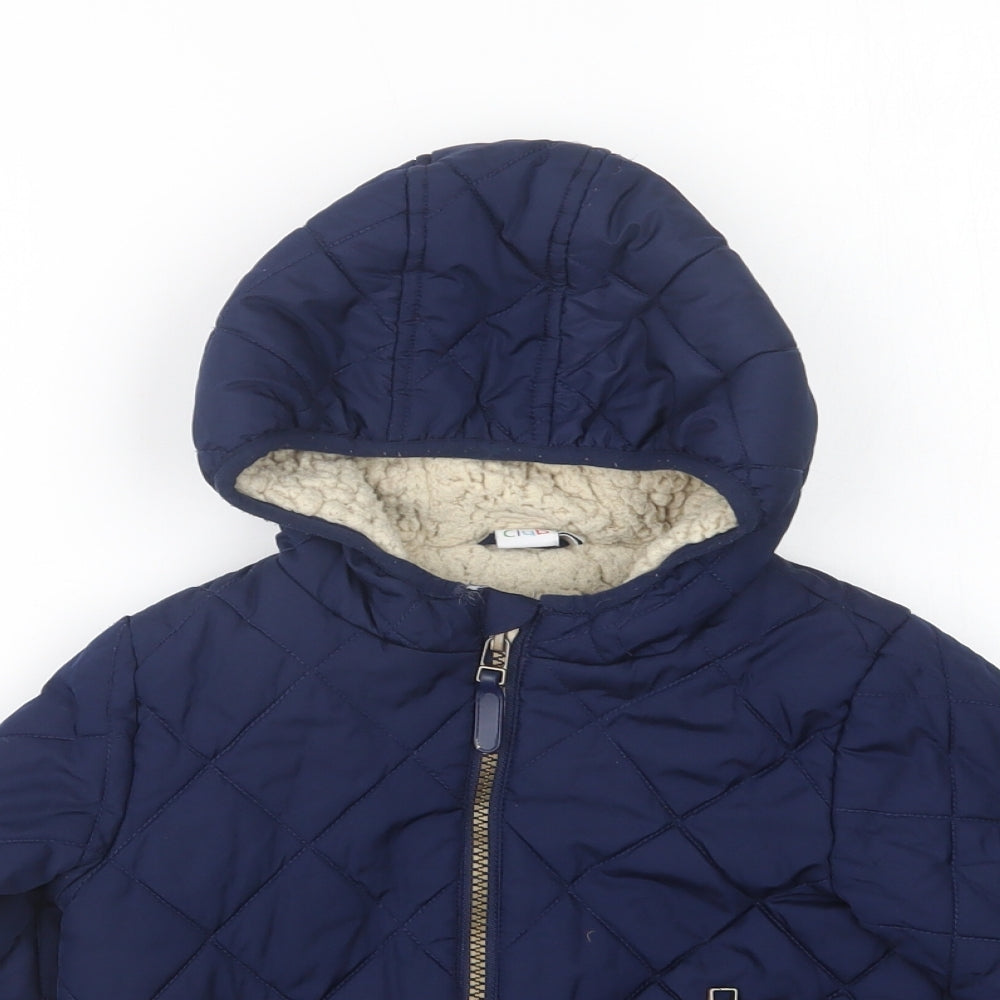 Mini Club Boys Blue   Quilted Jacket Size 3-4 Years  Zip
