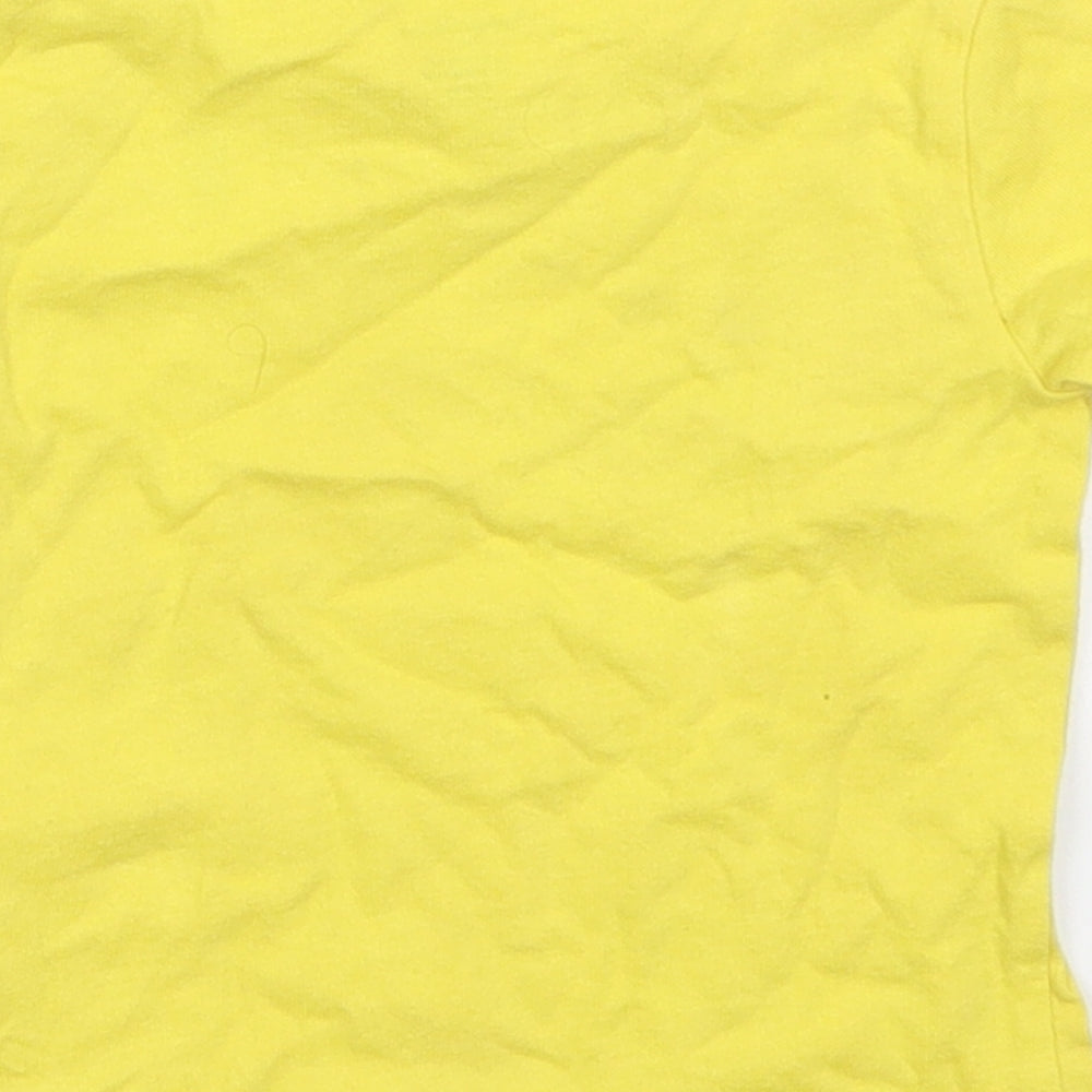 Ralph Lauren Boys Yellow  Cotton Basic T-Shirt Size 6-9 Months Crew Neck Button