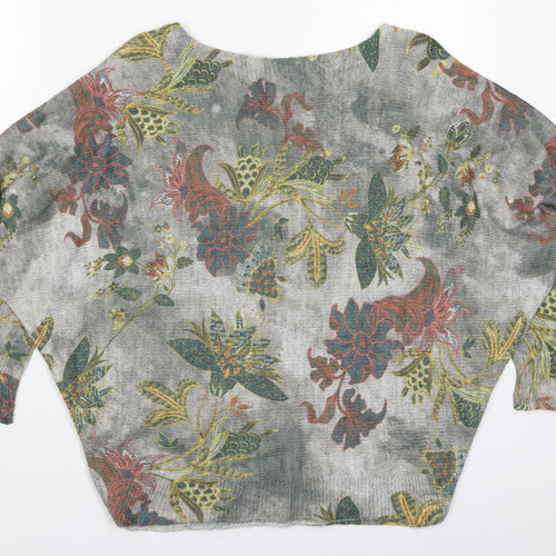 Collezioni Leonardo Womens Multicoloured Round Neck Floral Acrylic Pullover Jumper Size L