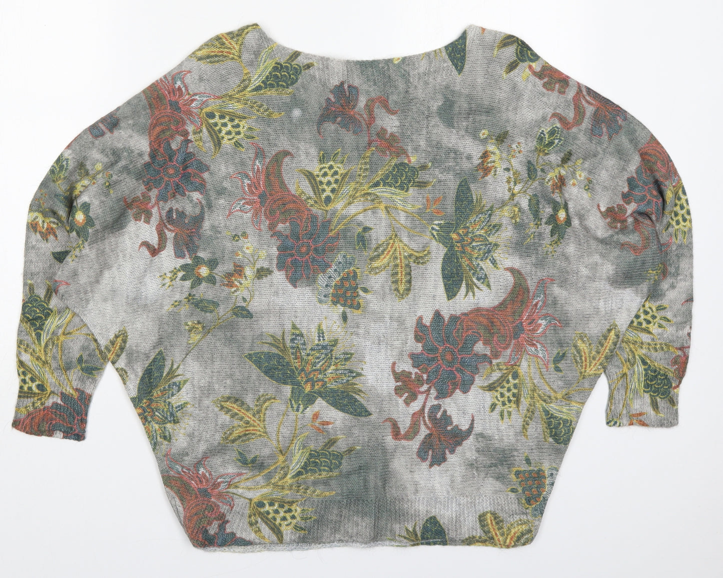 Collezioni Leonardo Womens Multicoloured Round Neck Floral Acrylic Pullover Jumper Size L