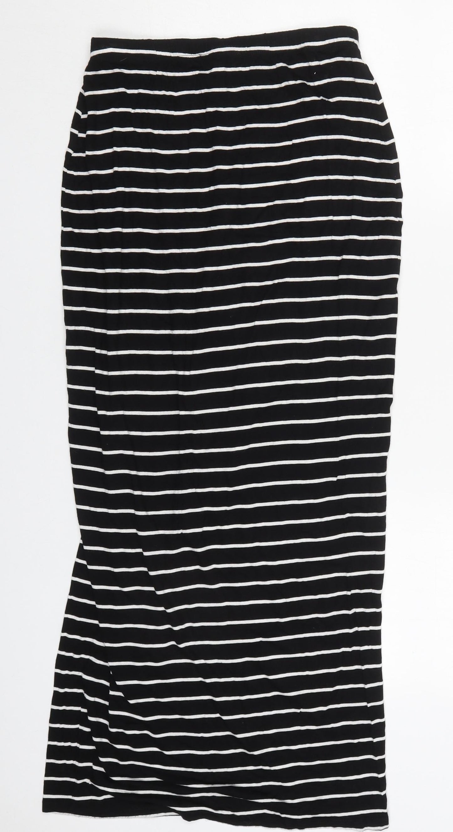 Atmosphere Womens Black Striped Viscose Maxi Skirt Size 12