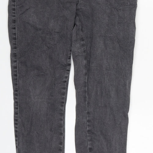 Papaya Womens Grey  Cotton Skinny Jeans Size 12 L27 in Regular Button