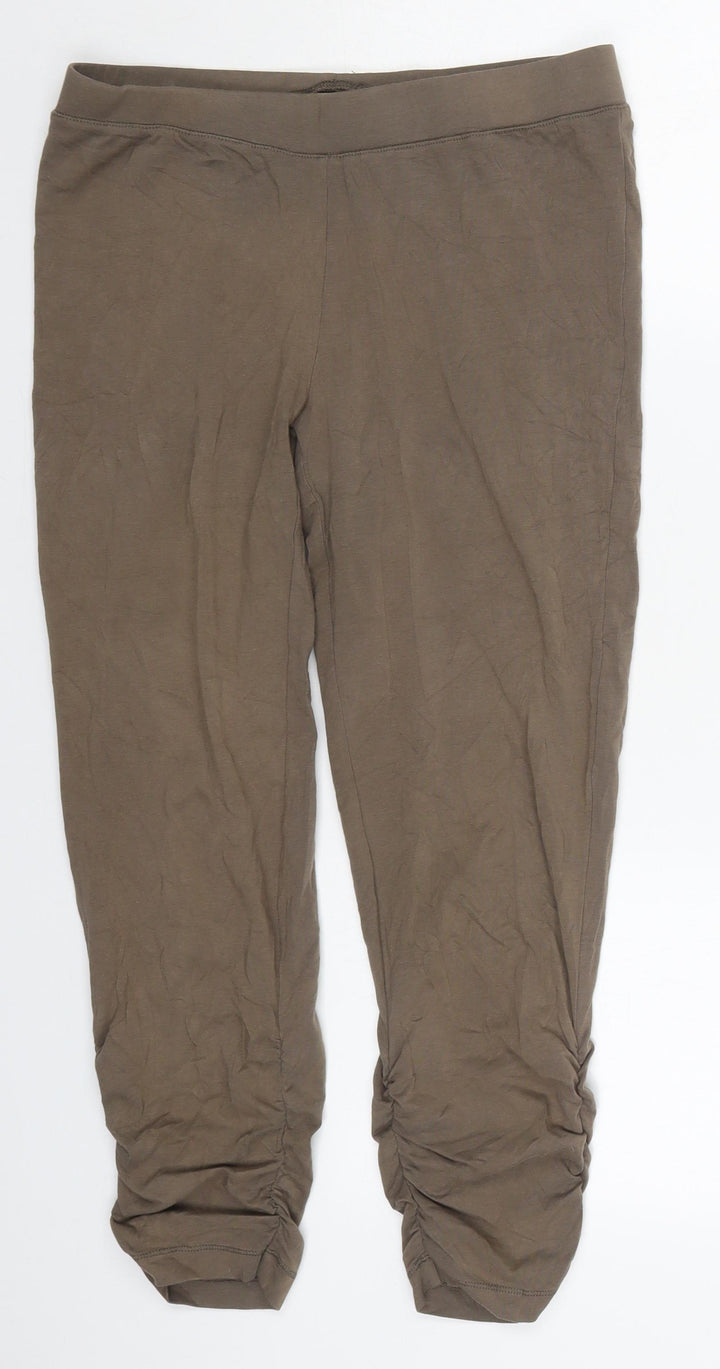 Sandwich Womens Brown Cotton Cropped Leggings Size M L24 in